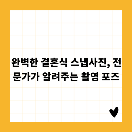 완벽한 결혼식 스냅사진, 전문가가 알려주는 촬영 포즈