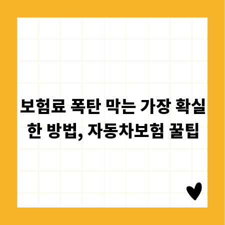 보험료 폭탄 막는 가장 확실한 방법, 자동차보험 꿀팁