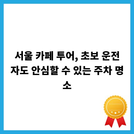 서울 카페 투어, 초보 운전자도 안심할 수 있는 주차 명소