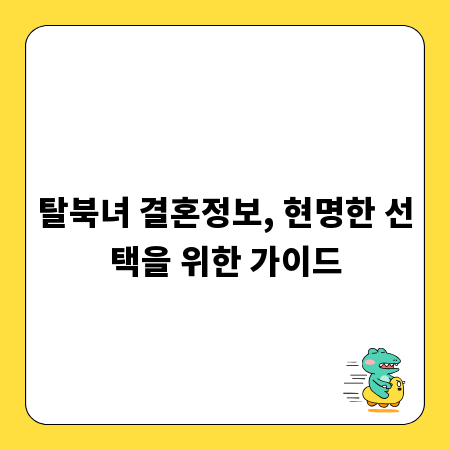 탈북녀 결혼정보, 현명한 선택을 위한 가이드