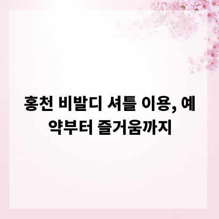 홍천 비발디 셔틀 이용, 예약부터 즐거움까지