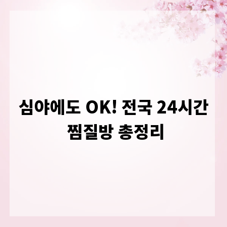심야에도 OK! 전국 24시간 찜질방 총정리