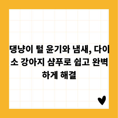 댕냥이 털 윤기와 냄새, 다이소 강아지 샴푸로 쉽고 완벽하게 해결
