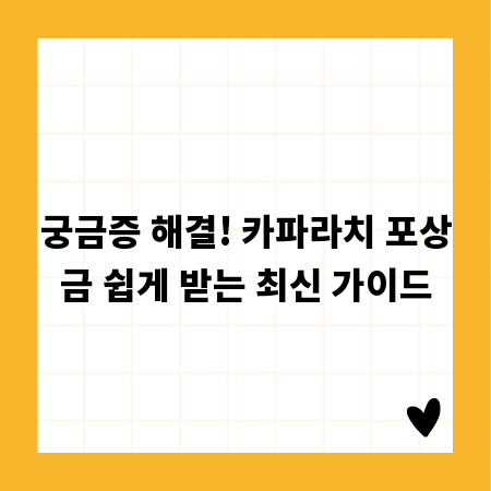 궁금증 해결! 카파라치 포상금 쉽게 받는 최신 가이드