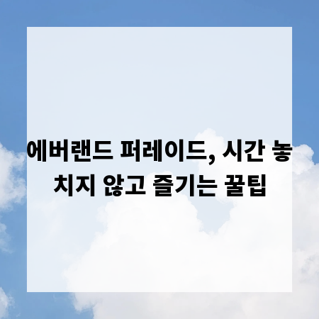 에버랜드 퍼레이드, 시간 놓치지 않고 즐기는 꿀팁