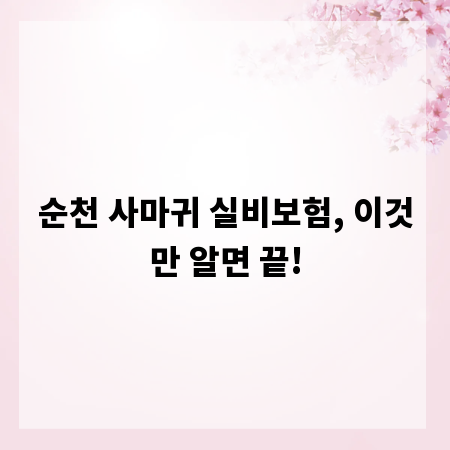 순천 사마귀 실비보험, 이것만 알면 끝!
