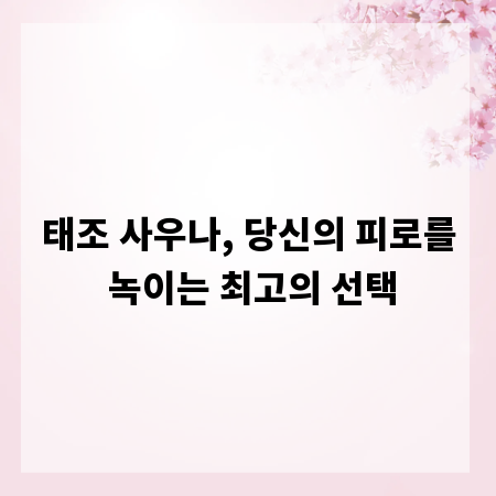 태조 사우나, 당신의 피로를 녹이는 최고의 선택