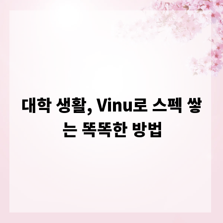 대학 생활, Vinu로 스펙 쌓는 똑똑한 방법