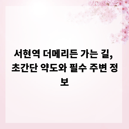 서현역 더메리든 가는 길, 초간단 약도와 필수 주변 정보