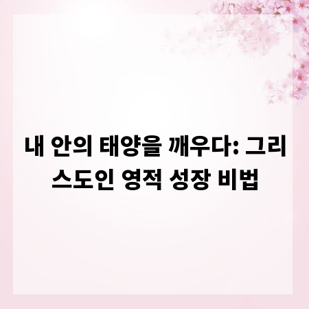 내 안의 태양을 깨우다: 그리스도인 영적 성장 비법