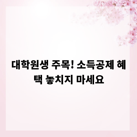대학원생 주목! 소득공제 혜택 놓치지 마세요