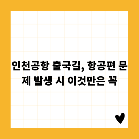 인천공항 출국길, 항공편 문제 발생 시 이것만은 꼭