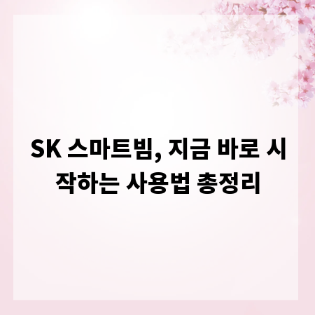 SK 스마트빔, 지금 바로 시작하는 사용법 총정리