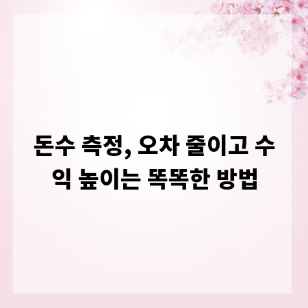 돈수 측정, 오차 줄이고 수익 높이는 똑똑한 방법