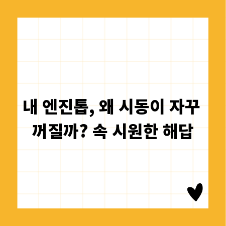 내 엔진톱, 왜 시동이 자꾸 꺼질까? 속 시원한 해답