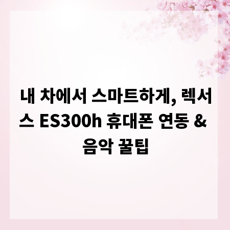 내 차에서 스마트하게, 렉서스 ES300h 휴대폰 연동 & 음악 꿀팁