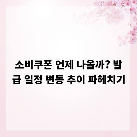 소비쿠폰 언제 나올까? 발급 일정 변동 추이 파헤치기