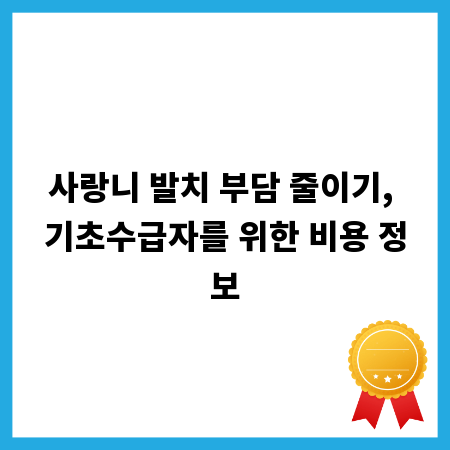 사랑니 발치 부담 줄이기, 기초수급자를 위한 비용 정보