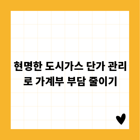 현명한 도시가스 단가 관리로 가계부 부담 줄이기