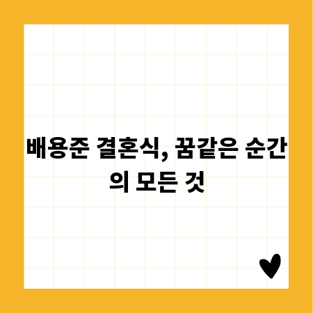 배용준 결혼식, 꿈같은 순간의 모든 것
