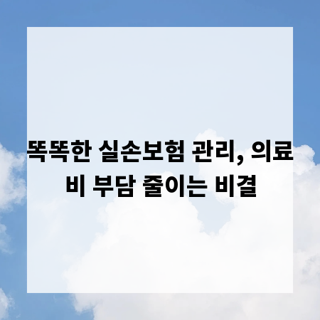 똑똑한 실손보험 관리, 의료비 부담 줄이는 비결