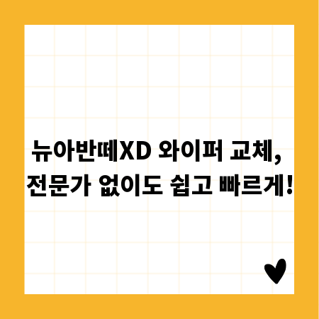 뉴아반떼XD 와이퍼 교체, 전문가 없이도 쉽고 빠르게!