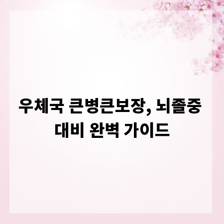 우체국 큰병큰보장, 뇌졸중 대비 완벽 가이드