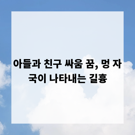 아들과 친구 싸움 꿈, 멍 자국이 나타내는 길흉