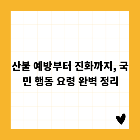 산불 예방부터 진화까지, 국민 행동 요령 완벽 정리