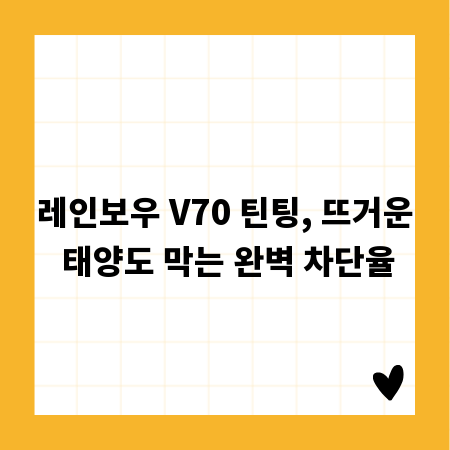 레인보우 V70 틴팅, 뜨거운 태양도 막는 완벽 차단율