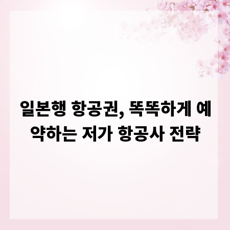 일본행 항공권, 똑똑하게 예약하는 저가 항공사 전략
