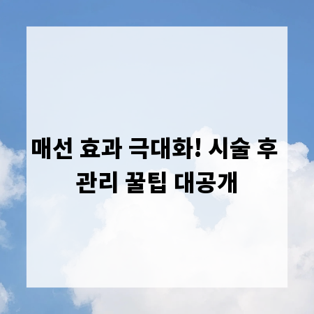 매선 효과 극대화! 시술 후 관리 꿀팁 대공개