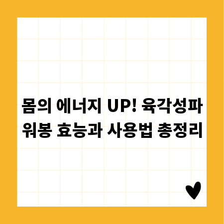 몸의 에너지 UP! 육각성파워봉 효능과 사용법 총정리