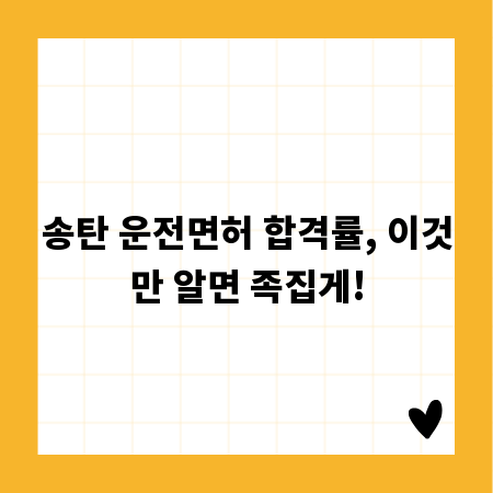 송탄 운전면허 합격률, 이것만 알면 족집게!