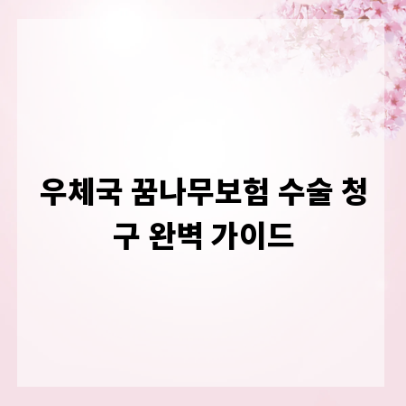 우체국 꿈나무보험 수술 청구 완벽 가이드
